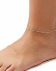 Enkelbandje koord | Zilveren kraaltjes | .925 STERLING ZILVER - Kleine Zus