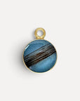 Haarlok hanger 14k gold filled goud handgemaakt blauw
