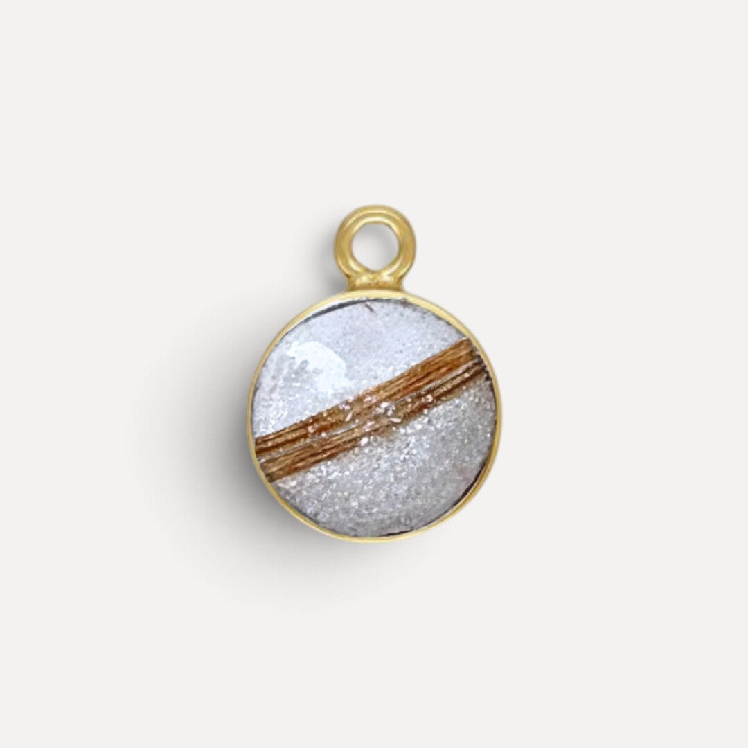 Haarlok hanger 14k gold filled goud  handgemaakt parelmoer