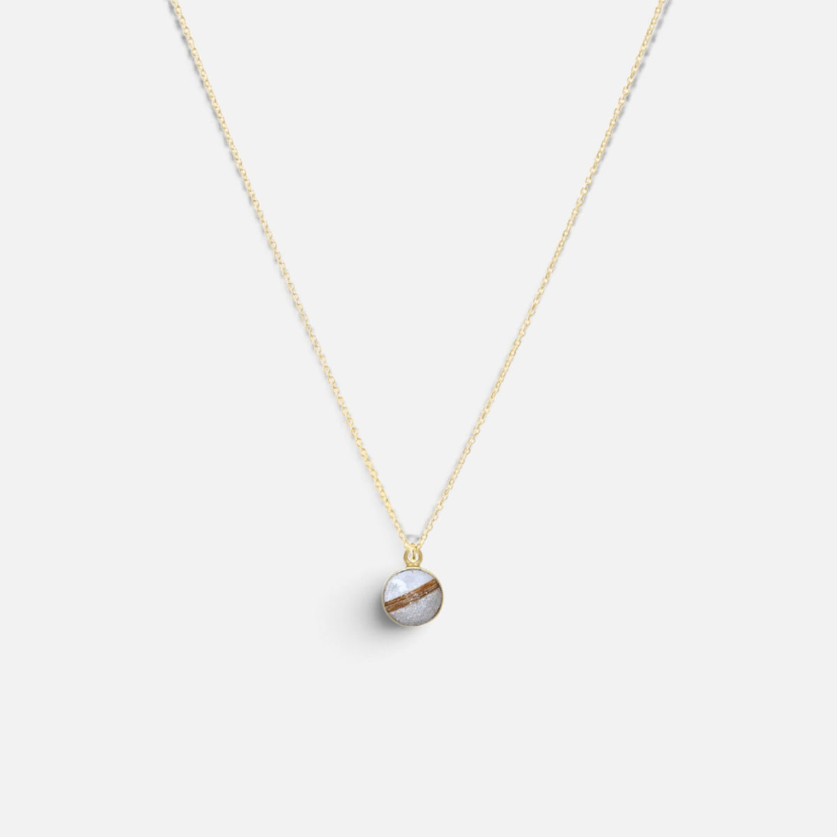 Haarlok ketting 14k gold filled goud met haarlok hanger handgemaakt parelmoer