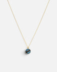 Haarlok ketting 14k gold filled goud met haarlok hanger handgemaakt blauw