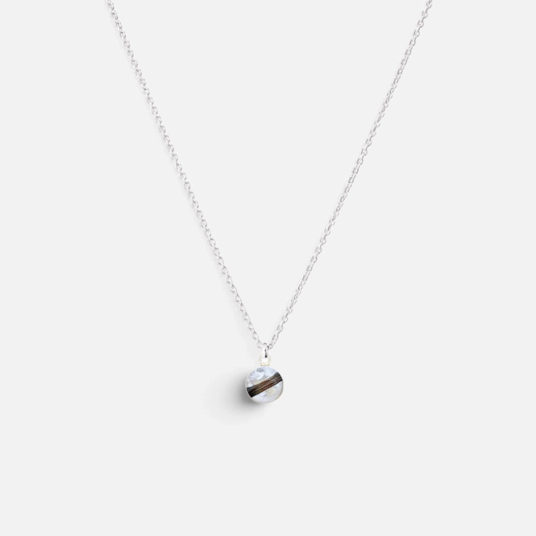 As ketting met hanger met as en haarlok | .925 STERLING ZILVER - WIT - Kleine Zus