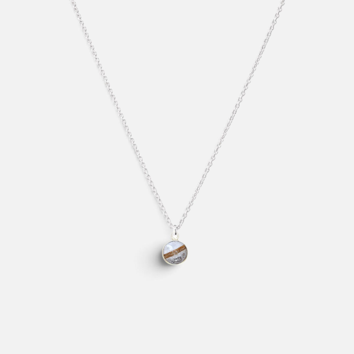 Haarlok ketting parelmoer | .925 STERLING ZILVER - Kleine Zus