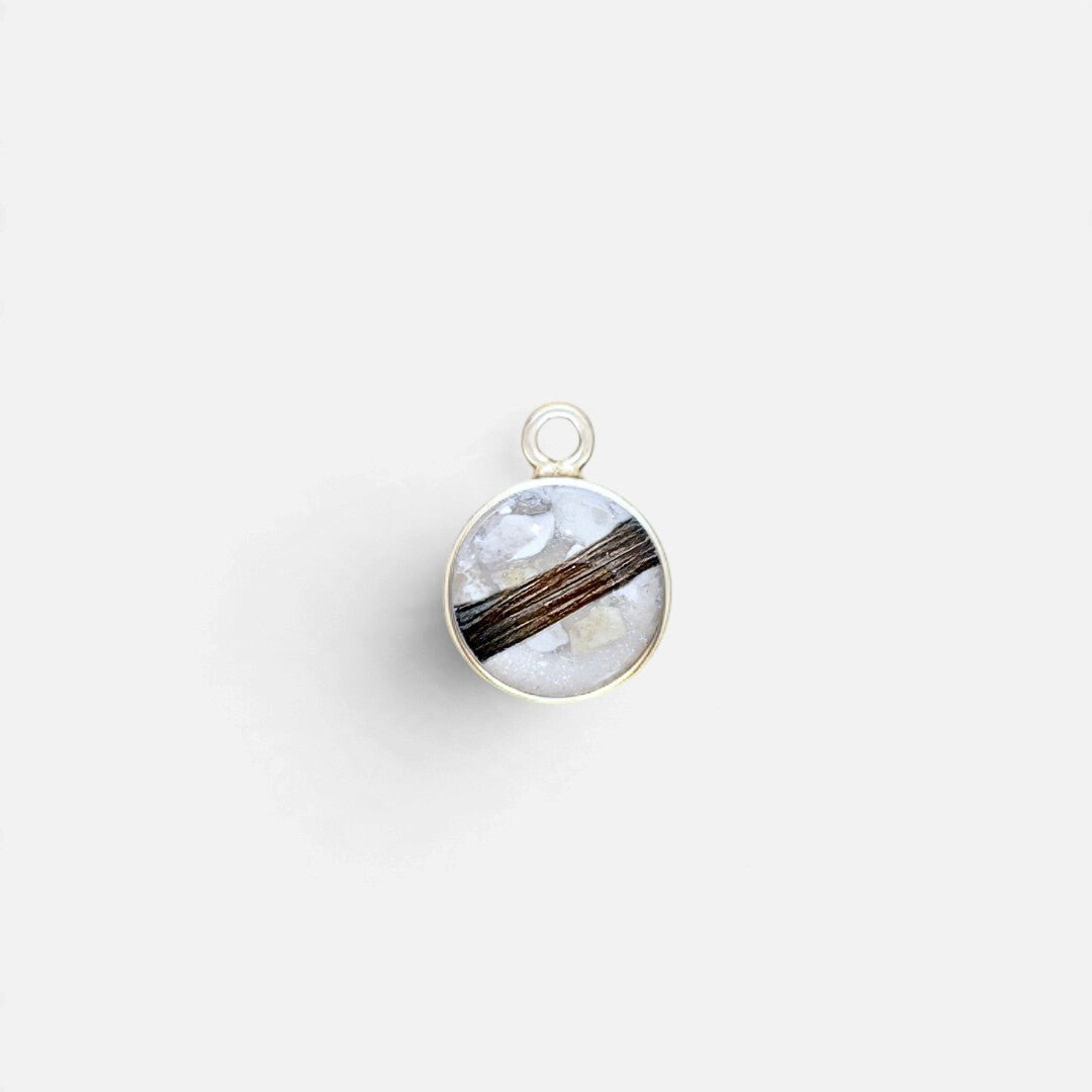 As ketting met hanger met as en haarlok | .925 STERLING ZILVER - WIT - Kleine Zus