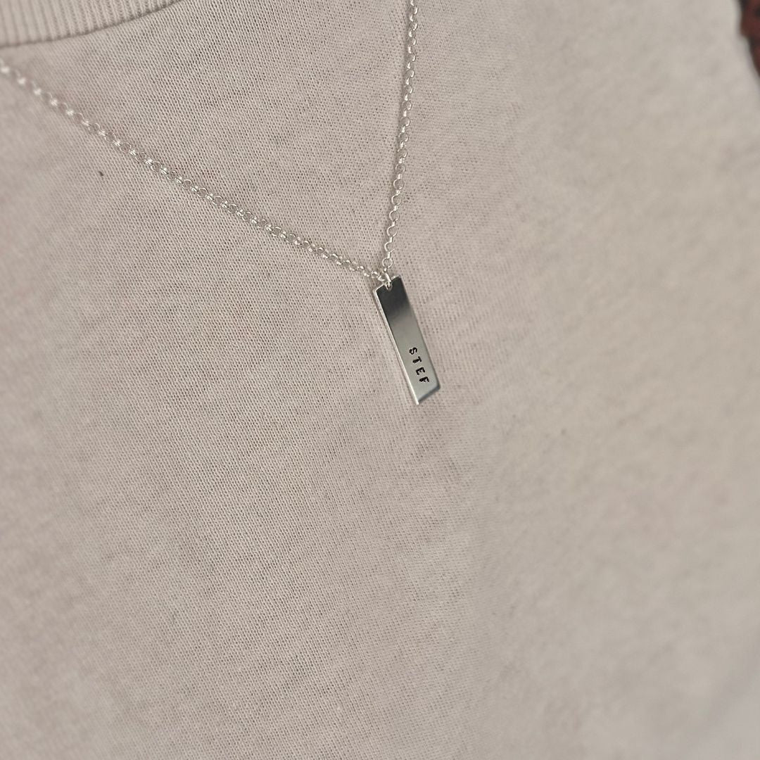Ketting zilver met naam | Bar | .925 STERLING ZILVER - Kleine Zus