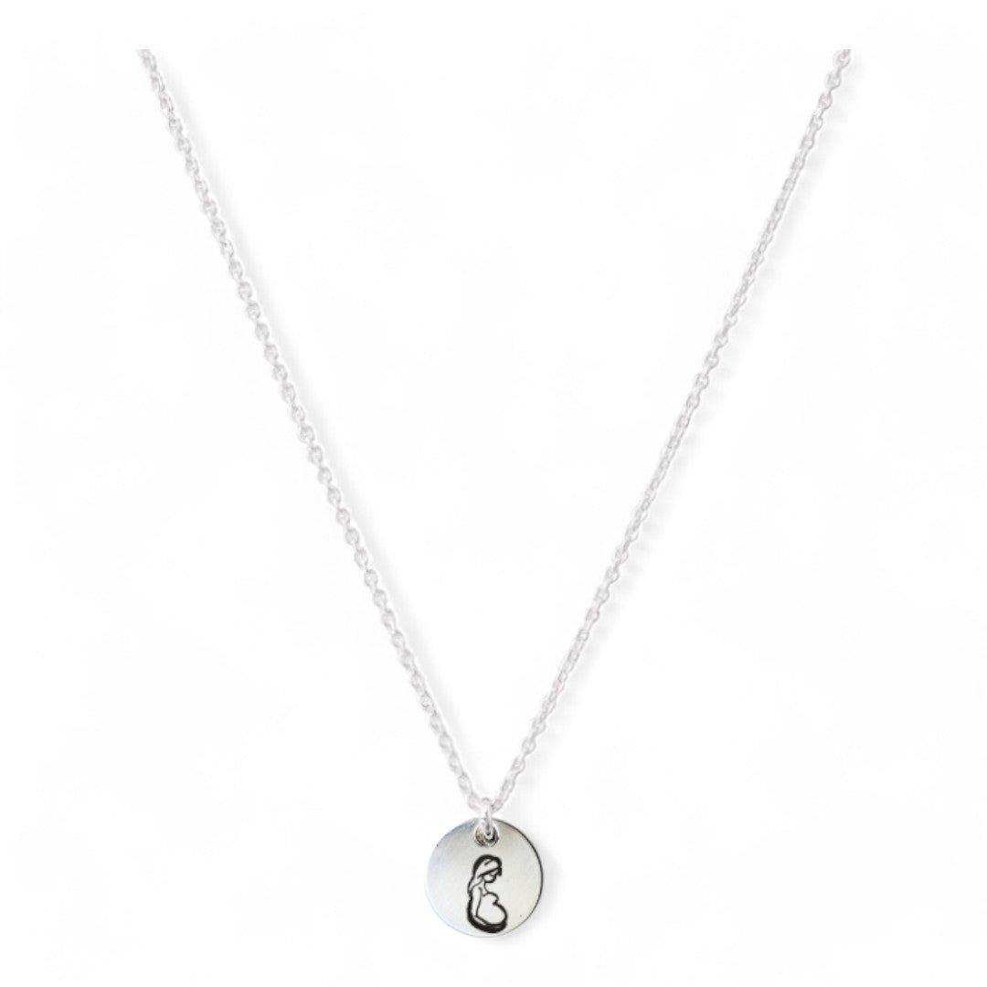 Zilveren dames ketting, aan de ketting hangt een symbool bedel van 10mm