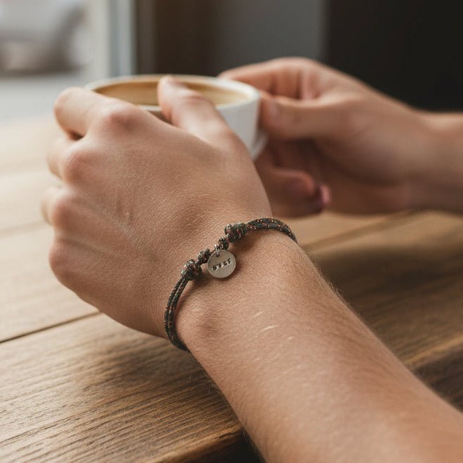 Koordarmband met naam | Heren | .925 STERLING ZILVER - Kleine Zus