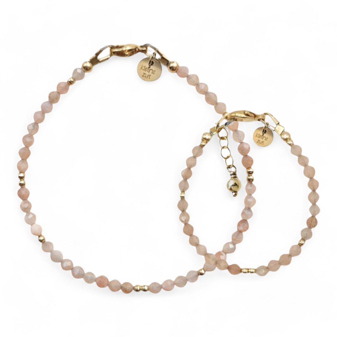 Moeder dochter armband Annemae met zonnesteen