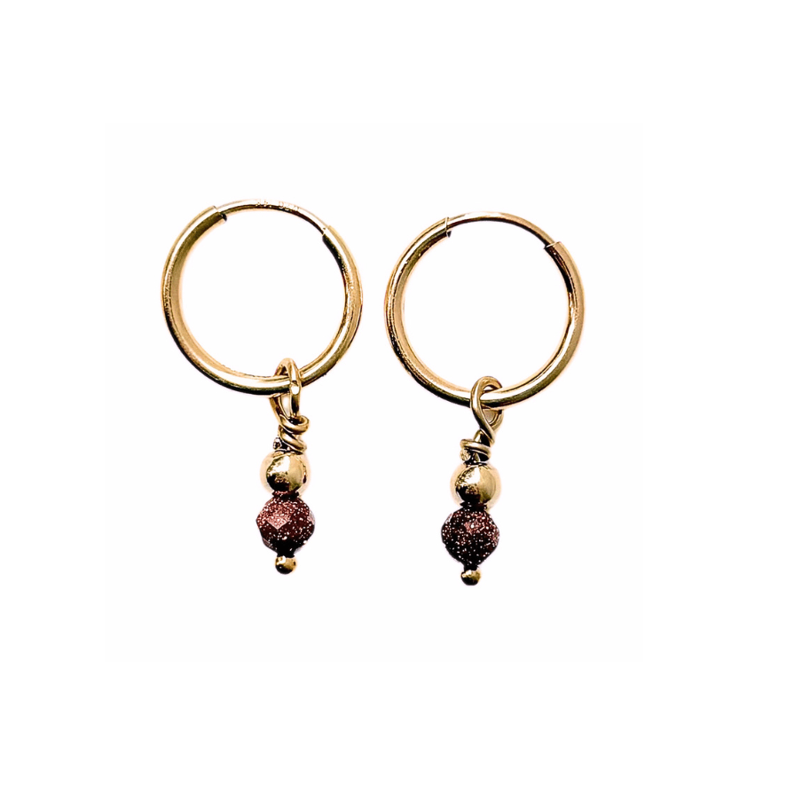 Gouden damesoorbellen met edelsteen naar keuze