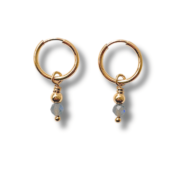 Gouden dames oorbellen met edelsteen naar keuze