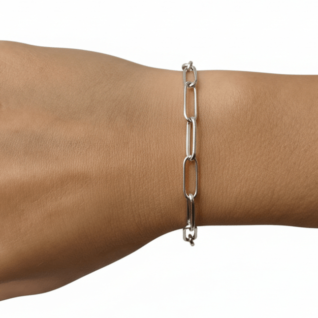 Paperclip armband zilver - Kleine Zus