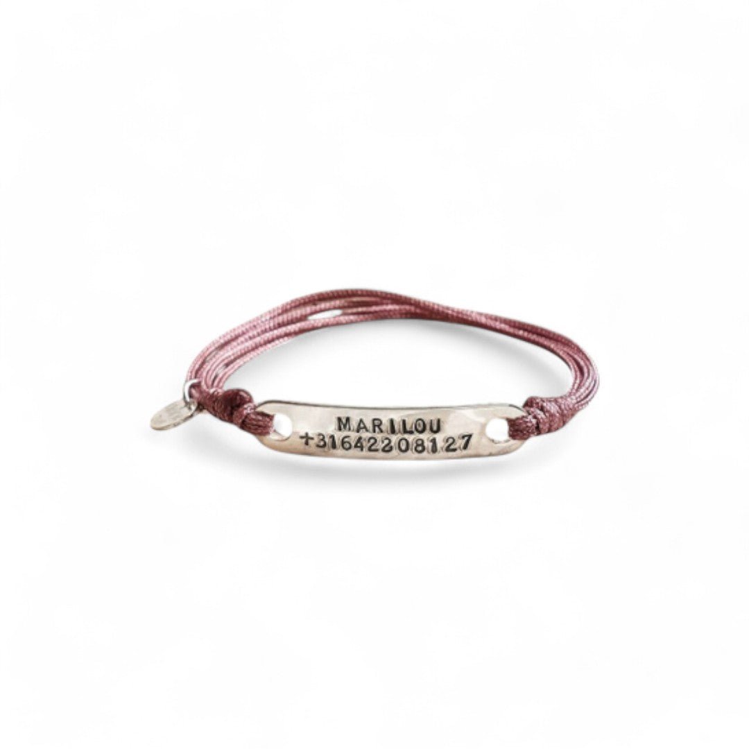 Handgemaakte zilveren SOS Armband | Glans | .925 STERLING ZILVER - Kleine Zus